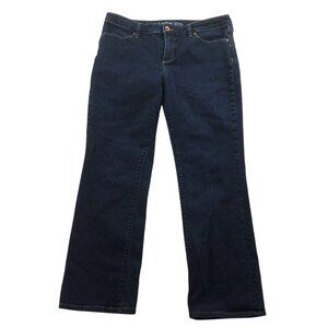 Lands End Womens Jeans 10P Fit 2 Bootcut Leg Blue Dark Denim Classic Casual